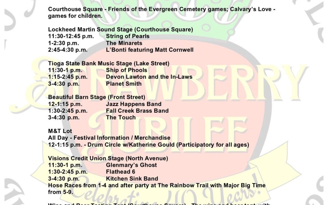 STrawberry Festival Schedule Friday